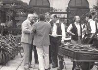 With Miroslav Horníček in Uherské Hradiště; Bohuš Matuš's face is next to M. Horníček and Jiří Severin is second from right, 1970