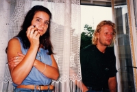 With her husband, Vladimír Trlida, Zlín, 1993