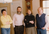 Jiří Severin (far right) with Walter Persch, Director of the Austrian Cultural Institute in Prague, 1990