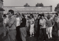 Meeting of the volleyball teams of České Velenice and Hoheneich, Austria, České Velenice 1992