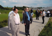 Bohuslav Sobotka and Jiří Paroubek election campaigning in Telnice (2006)