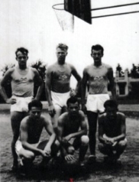 Sokol Třebíč (František Dusil in the bottom row in the middle), late 40s/ early 50s 