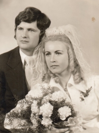 Witness´s parent Božena Hrubá and Jiří Hrubý in a wedding photograph, 1975
