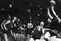 Match against Leipzig (GDR) at the ice rink in Třebíč, 1960s