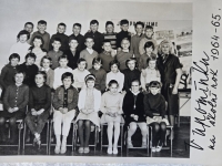 Primary school in Mariánské Lázně - Radka Samuel first from the right in the second row
