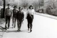 Anna Ondračková (far right) on a trip with the Christian community