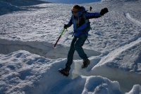 Sigmund Schwarzkopf in the Alps on a glacier
