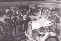 Disarming Germans at Ptáčkovna, Písek, 1945