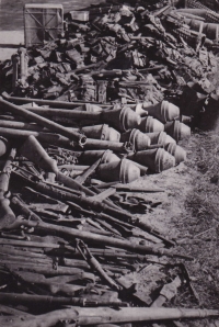 Weapons confiscated from Germans, Písek, May 1945