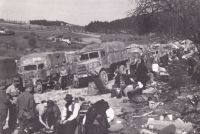 Disarmed by American soldiers, May 1945, near Písek