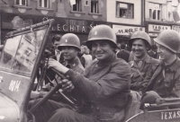 American troops in Písek, May 1945