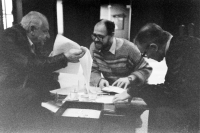 Archival image from the restored editorial office of Lidové noviny, December 1989 to March 1990, Jaroslav Veis