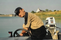 Luděk Rederer monitoring the Rozkoš Water Reservoir, 1999