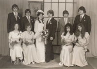 Jaroslav Janešík's and Bohumila Třebínová's wedding photo, 20 April 1974