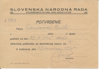 Mother's certificate of medical examination during repatriation from the concentration camp
