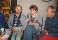 Jaroslav Jirmus with his wife Zdenka and Zdeněk Krásný, musician of the National Theatre