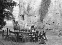 Houska Castle, in the middle, the witness´s friend Jaroslav Kukal, mid-1970s