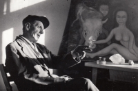 Fotografie malíře Jana Křena, autorem je manžel pamětnice