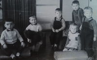 Marie Pešková (bottom right), kindergarten in Horní Planá, 1963/64