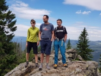 Zikmund Schwarzkopf with his son and grandson in Šumava
