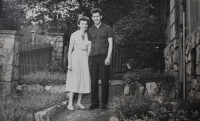 The Mach couple at their house in Ústí nad Labem, 1970s
