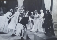 During a theatre performance
