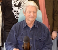 Miloš Janáček during the filming of his narration for the project Stories of Our Neighbours