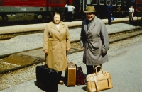 Visiting grandfather and grandmother in Austria - arrival at the train station Summerau - Rainbach im Mühlkreis, 1985
