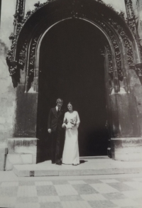 Milada Fiedlerová with her husband