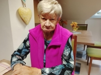 Vlasta Navrátilová during the filming with Memory of Nation, Šternberk, 16 October 2025