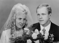 Pavel Marek and Jiřina Marková's wedding photo, 27 August 1970