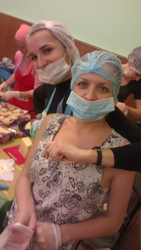 Kitchen duty at the Trade Unions House. Kyiv, December 2013