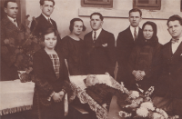 Posthumous photograph of a member of the Dvořák family, likely Michalovka in Volhynia, 1930s-1940s