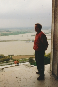 František Fleischmann at the Valhalla Memorial, Germany 1992