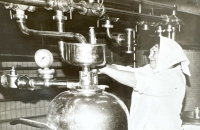 At work in the dairy, Varnsdorf, 1980s