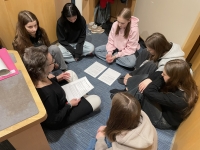 Sirotková Primary School team during the filming of a radio report in Czech Radio Brno