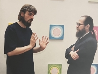 In the gallery with Jiří Valoch