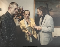 At a Václav Stratil exhibition in the Museum of Art in Olomouc. Václav Stratil, Professor Pavel Zatloukal, 2000