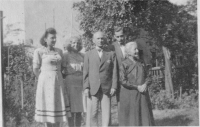 From left: Marianne, her sister-in-law, her father, her brother, and the grandmother from Reichenberg, 1949