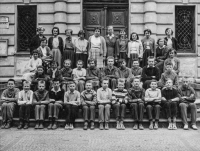 Elementary boys school in, Turnov, VII.C, Pavel Marek is second from the right, bottom row