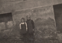 With her sister in Stará Role, 1947