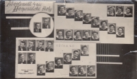 Graduation photo board from the School of Economics, Karlovy Vary, 1957