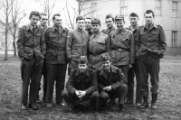 At the military service, Miloš Plachta, fourth from the left, 1963