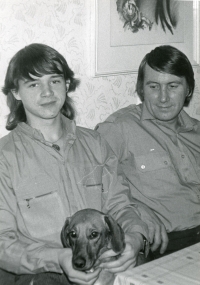 With father Vítězslav, 1988