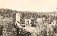View of Helfenburk castle near Úštěk, 1970s