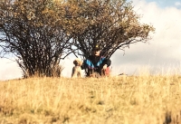 Witness on a trip with his dog, 1990s