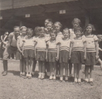 10th All-Sokol Gathering in 1938, Jaroslava Červenková is third right in the first row