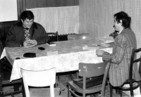 Tomáš Bergman in Kroměříž during a meeting with Václav Malý, 1994