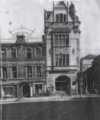 Jindřich Goba's native house in Opava with his grandfather Emanuel Gottlieber's restaurant and bistro