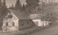 Cloth dyeing shop in Kačerov before World War II; it has been demolished since